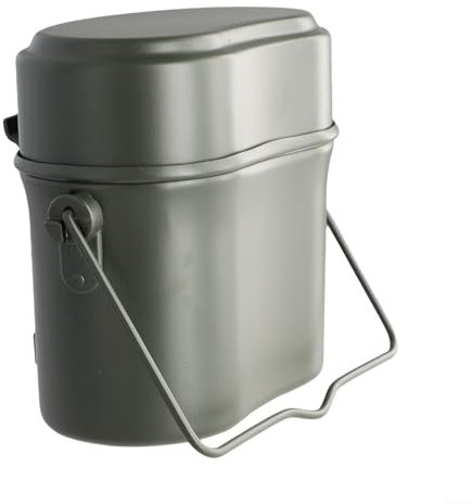 Gdfnmogo Bento-box in alluminio per campeggio, set da tre pezzi, kit di pentole militari-campeggio, per picnic, escursionismo, pesca, cucina all'aperto