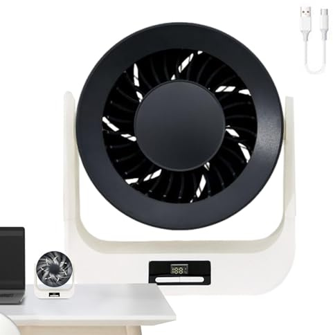 ventilatore da scrivania, ventilatore per ufficio | Circolatore d'aria silenzioso ricaricabile,Tavolo da scrivania portatile e ventilatore a parete, piccoli gadget di raffreddamento personali