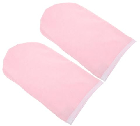 BESTYASH 2 Stück Paraffin Handschuhe aus Gewebe Rosa mit Weicher Innenseite und Anschmiegsamer Passform für Wohltuende Handpflege im Spa