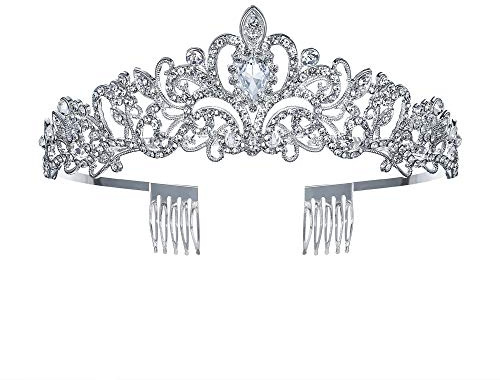 EVER FAITH Diadem Tiara Krone Tropfen österreichischen Kristall Prinzessin elegant Haarschmuck Haarband für Quinceanera Prom Geburtstag Hochzeit