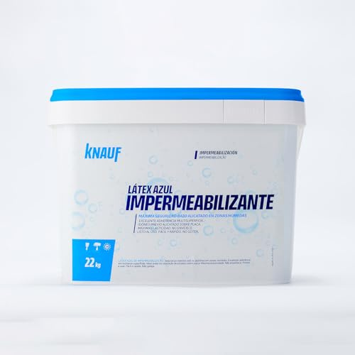 KNAUF - Impermeabilizante Latex Azul 22 kg - Listo para Usar - En Base Sintético y Aditivos Inertes - Utilizar Previo al Alicatado en Zonas Húmedas - Excelente Adherencia Multisuperficie