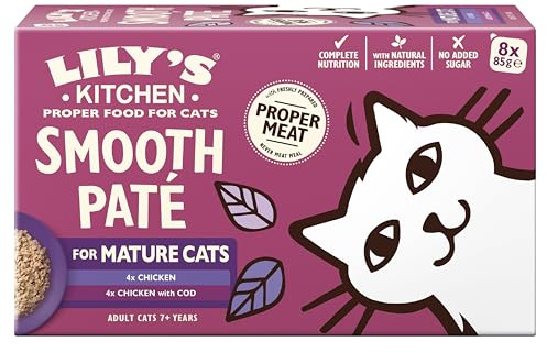 Lily's Kitchen Smooth Paté Selection Complete Nutrition Mature Cat Food 4 x (8 x 85g)