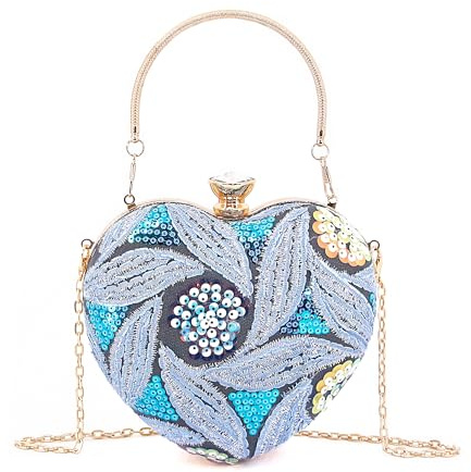 Naimo Damen Herz Clutch Pailletten Mini Tasche Elegant Handtasche Abendtasche für Party Hochzeit Cocktail