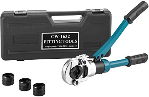 OZBME Crimpadora hidráulica de Tubos, TH 16-32 mm, mordazas de 16-20-25-32 mm, Herramienta de 12 Dientes para compuestos