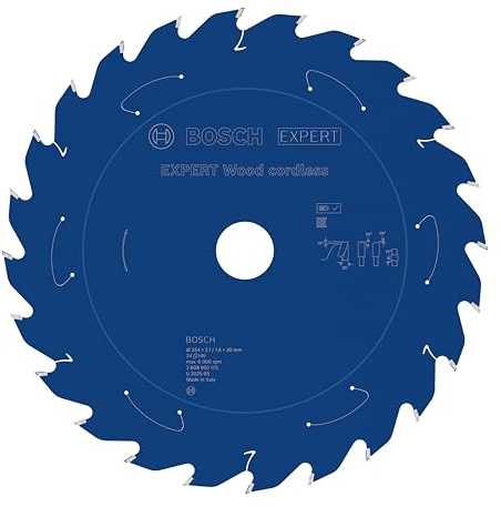 Bosch 1x EXPERT Wood cordless cirkelsågklinga för bordsågar (för Mjukt trä, Hårt trä, Ø mm, Professional Tillbehör Sladdlös bordscirkelsåg)