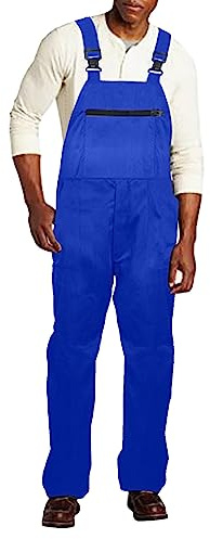 Overol de trabajo de mezclilla para hombre con correas ajustables, pantalones de tirantes con bolsillos multiherramienta con rodillas reforzadas, ropa de trabajo duradera