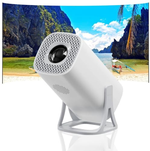 LFXLKVI Mini Projector WiFi Bluetooth 1080P 4K 270° Dynamic Gimbal Smart Portable Projector Auto Keystone Outdoor Movie Projector for Game Bedroom Outdoor Phone