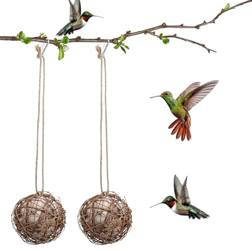Mobestech 2 Stück Rattanbälle Vogelspielzeug für Papageien Wellensittiche Nymphensittiche 10cm Weidenkugeln zum Knabbern und Aufhängen Im Käfig