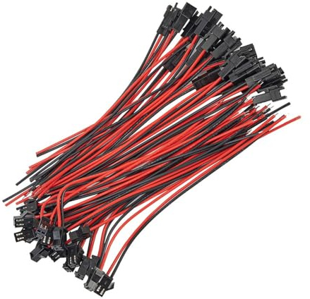 Homeponnew IDC-Stecker für JST SM-Serie, 2-polig, männlich und weiblich, Drahtadapter-Set, 20 Paar, 500 mm, 22 AWG, verzinntes Kupfer mit PVC-Isolierung, kompatibel mit LED-Beleuchtungsstreifen