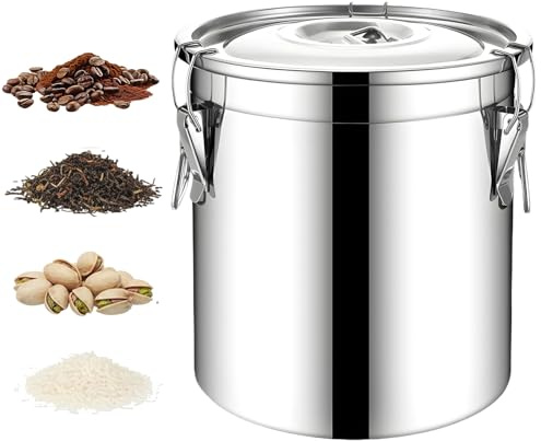 Contenitori Ermetici Per Alimenti | 6L Antiruggine Ermetico | Contenitore Farina E Conservazione Alimenti Da Cucina,Per Riso Fagioli Farina Cereali Olio Latte Dispensa Ristorante Preparazione Pasti
