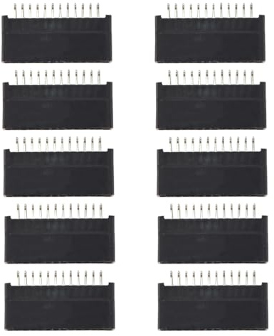 Ticha 2,54mm Pitch 12 Pin Card Edge Connector Socket Schwarz 10 Pack 22mm Länge für PCB Leiterplatte