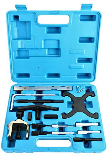 FreeTec 16pcs Engine Timing Tool Set Camshaft Flywheel Locking Tool Belt Tensioner for Ford 1.25 1.4 1.7 1.8 2.0 Di/TDCi/TDDi 1.6 16V Ti-VCT, for Mazda 1.4 1.6 HDI Engine (Not Fit 1.5T 1.6L Engine)