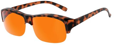 Eyekepper Anti Blaulicht Lesebrille Orangefarbene Linse Schutzbrille Fit over Brillen Halber Rahmen -Schildpatt