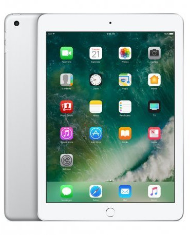 Apple iPad 9.7in 2017 128GB Wi-Fi : Silver (Renewed)