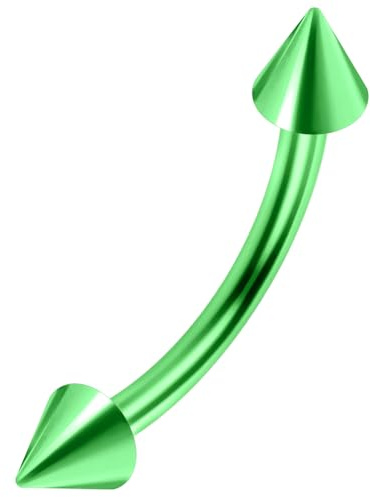Monster Piercing Bunte Neon-eloxierte 16-Gauge-Banane mit Kegel-Augenbraue-Piercingschmuck