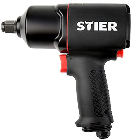 STIER Druckluft Schlagschrauber 23-TR, 3/4 Zoll, max. Lösemoment: 1.756 Nm, Hochleistungs Doppelhammer-Schlagwerk, 3 Geschwindigkeitsstufen, Rechts- und Linkslauf