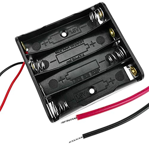 BeMatik - Battery Compartment. Porte-Pile Plat pour 4 Piles AAA LR03 1.5V