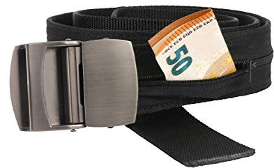 Ceinture de Voyage Cache-Billet, Devolp Ceinture Porte-Monnaie avec Poche Secret Fermeture à Glissière en Nylon et Le Boucle en Métal [ Solide + Non déformé ]