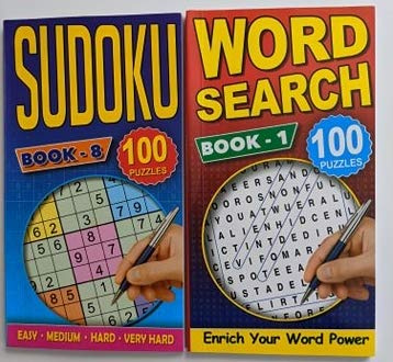 alls Sudoku & Word Search Puzzle Books 100 Puzzles Per Book
