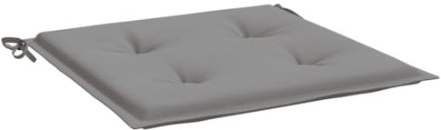 vidaXL Gartenstuhl Kissen 2 STK., Sitzkissen Outdoor Indoor, Stuhlkissen mit 2 Sätzen Schnüren, Stuhlauflage Sitzpolster, Grau 40x40x4cm Oxford-Gewebe