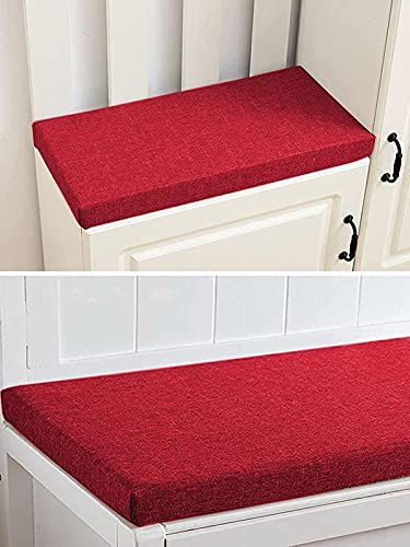 Cuscino per panca da giardino, 2/3 posti, per esterni e interni, per sedie da pranzo, 100/120 cm, cuscino per dondolo (80 x 40 x 5 cm, colore: rosso)