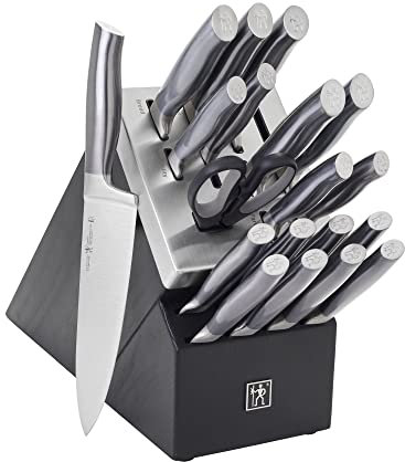 HENCKELS Graphite 20-pc Self-Sharpening Knife Set with Block - Black