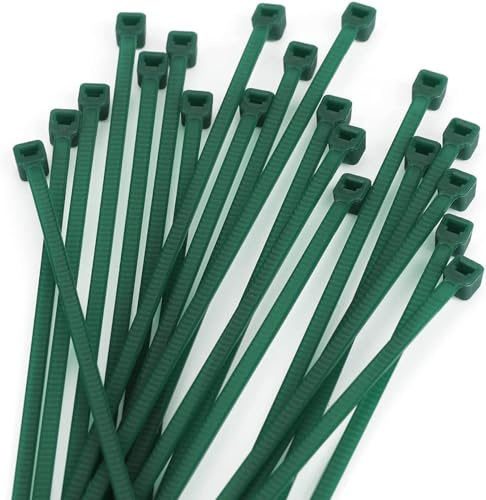 KINGLAKE GARDEN Bridas verdes de 8 pulgadas, 3 mm, paquete de 300 bridas verdes de nailon autobloqueante, bridas de plástico de alta calidad para interiores y exteriores