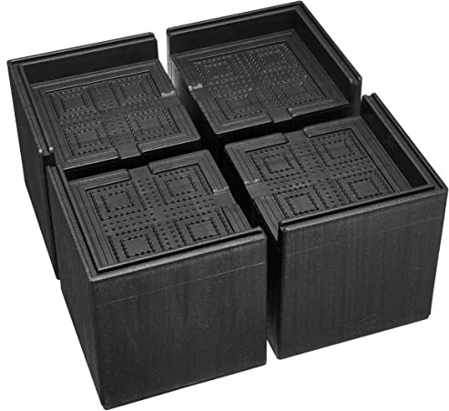 MixDora Bed Risers L-Shape Furniture Risers Heavy Duty Chair Raisers Lifter for Sofas Couches Desks Tables Set of 4 Pack (3 inch-Square)