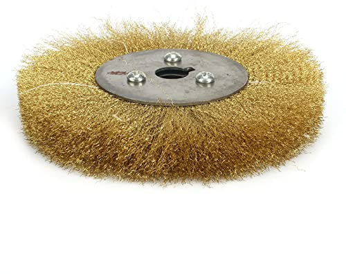 Spazzola Circolare Da 0,15 Mm 4 '' - 10 '' Spazzola Rotonda In Ottone Smerigliatrice Da Banco Lucidatura Utensile Abrasivo Per Metallo Rimozione Della Ruggine Sbavatura Del Legno,250 Mm X 32 Mm