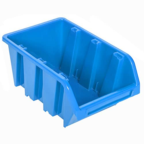 botle 100 x Stapelboxen Werkstatt Garage Sichtlagerboxen Sichtlagerkästen Stapelkisten Sortierboxen Boxen 80x115x60 mm Blau stapelkisten Kunststoff lagerboxen stapelbar