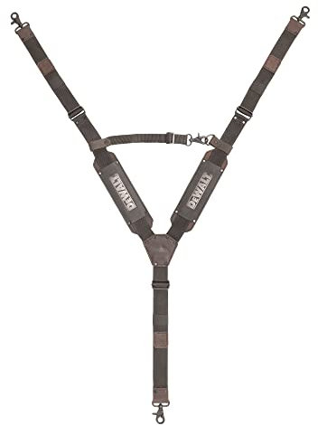 DEWALT Leather Tool Belt Suspenders, Y Back Design Adjustable, Heavy Duty Construction (DWST550116)