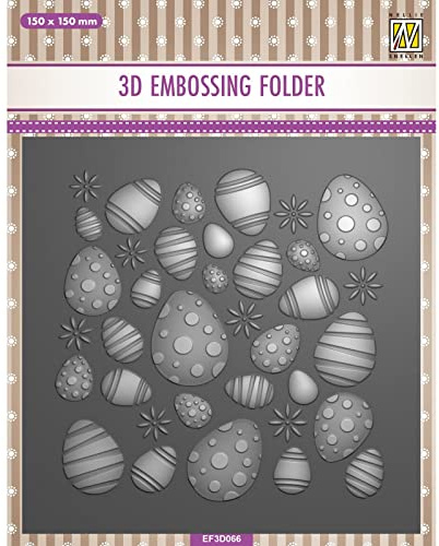 Nellie's Choice 3D Prägeschablonen Ostereier - 15 x 15 cm - Bastelbedarf für Grüßkarten - Bastelzubehör für DIY, Karten Basteln, Journaling und Scrapbooking