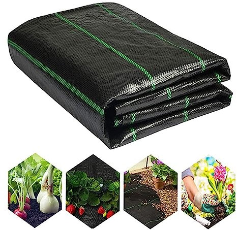 EHOTER Unkrautvlies Gartenvlies Plane 2mx5m, 150g/m² Anti-Unkrautgewebe Wasserdurchlässig und Reissfest Bändchengewebe Unkrautfolie mit Hoher UV-Stabilisierung gegen Garten Unkraut