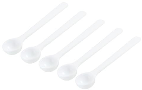 QUARKZMAN 3.7 x 0.8 1g Lungo Manico Plastica Misurini Cucchiai 40pz Riutilizzabile Trasparente Misurini Cucchiai Rotondo Fondo per Polveri Granuli Caffè Forniture Panificazione e Proteine