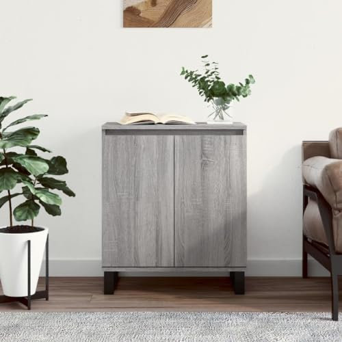 ULUYYUC Buffet, armoire à pharmacien, buffet, vitrine de cuisine, meuble bas pour bureau, salle à manger, chambre à coucher, cuisine, gris sonoma 60 x 35 x 70 cm, matériau dérivé du bois