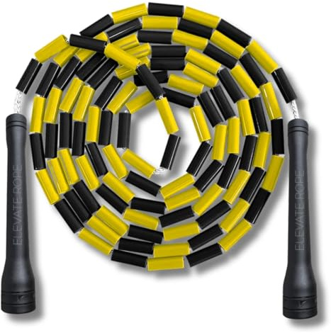 Elevate Rope Corda per Saltare con Perline Segmentata Regolabile 3,5mm | Cadenza e controllo grazie agli inserti in PVC da 2,5 cm, ideale per principianti, boxe e freestyle