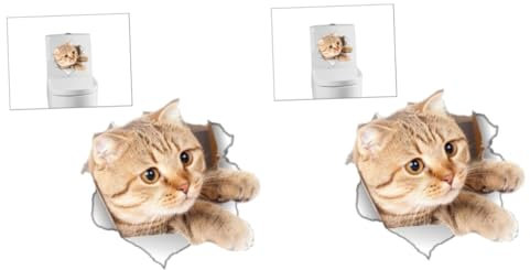 Gadpiparty Wc Sitz Aufkleber 2 Stück Toilettenaufkleber 3d Katze 3d Toilettenaufkleber Toilettenaufkleber Katze Aufkleber Für Wc Sitz