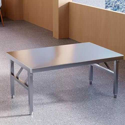 Klappbarer Küchen-Arbeitstisch aus Edelstahl mit verdickten Beinen, ideal für den gewerblichen und privaten Gebrauch