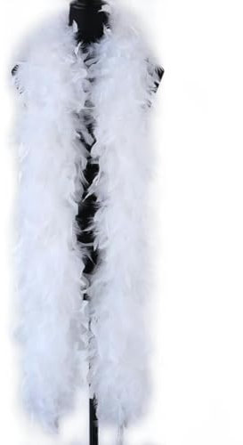 90 g natürliche, flauschige Truthahn-Federboa zum Basteln, für DIY-Hochzeits- und Party-Dekoration, Kleiderschal/Schal, Federnherstellung, Großhandels-WEISS-2 Yard