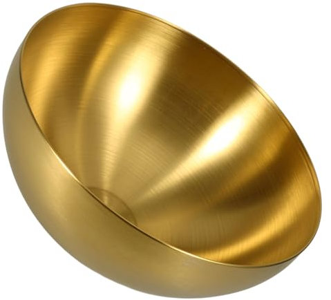 Cabilock Bol Metálico Para Mezclar Ensaladas Ensaladera De Acero Inoxidable Multifuncional Para Cocina Bares y Hoteles Acabado Dorado