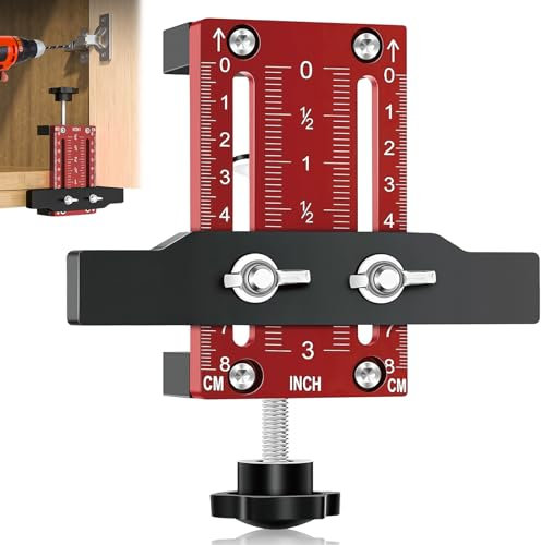 Positionneur d'installation de porte d'armoire, gabarit de quincaillerie d'armoire en alliage d'aluminium longueur réglable de 10 à 60 mm, outil d'installation d'armoire
