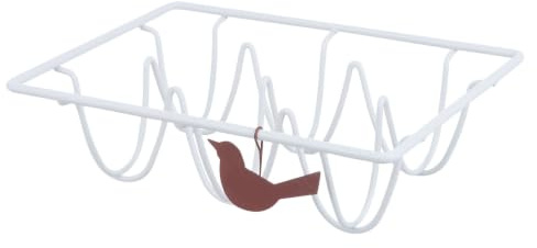Gadpiparty Multi-functional White Iron Egg Holder Rack for Table and Cabinet, Space Saving Egg Tray for Kitchen Storage and Organisation