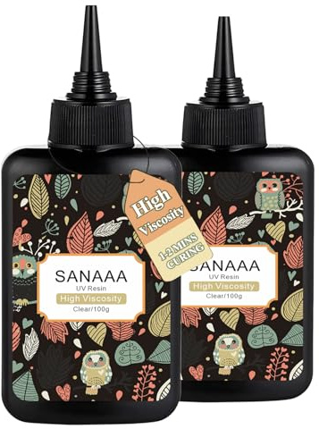 SANAAA Resina UV de Alta Viscosidad 200g,Resin Transparente para Joyería