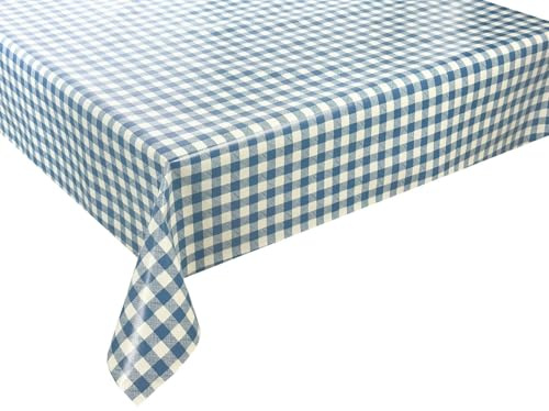 Wachstücher Tischdecke Wachstuch Gartentischdecke wasserdichte Abwaschbar Kariert Blau 01345-04 280x140 cm