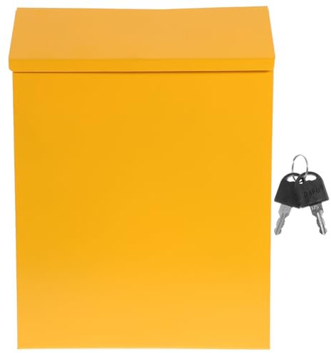 Holibanna Boîte 1 Pièce boîte aux Lettres Murale Boite aux Lettres Boite aux Lettre Colis Conseils boîte aux Lettres extérieure Suspendue boîtes aux Lettres Le Fer Yellow