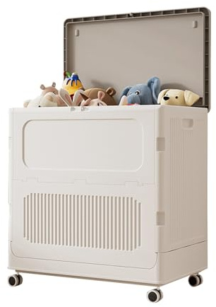 Cesta de Plástico para La Ropa Sucia con Tapa, Cesta Grande de 123L, Cesta de Lavandería con Ruedas, Caja de Juguetes para Lavandería, Juguetes, Almacenamiento de Entrenamiento, Fácil de Instalar y