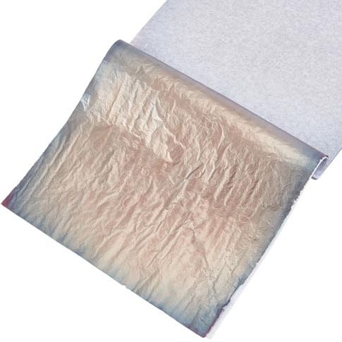 MAYJOYDIY 50 Stück Graue Blattgoldblätter 14×13.7cm Blattsilberpapier Metallische Blattblätter Vergoldungs Bastelfolienpapier Für DIY Nagelmalereien Handarbeiten Bilderrahmen Skulpturen Möbelkunst