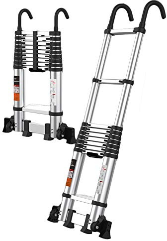 Scala telescopica multiuso estensibile in alluminio, 22,9 m, 35,1 m, 47,2 m, 5,5 m, 6,1 m, 7 m, extra alta, leggera, compatta, ideale per casa, ufficio e uso esterno