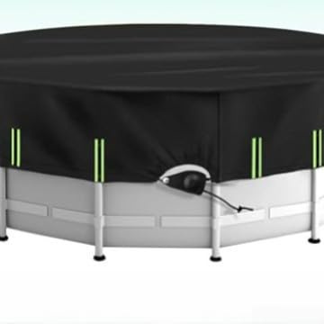Swimming Pool Winter Cover, Round Tear-Resistant 210D Oxford Waterproof Protector UV Windproof Outdoor Furniture Dust Shield(15FT)