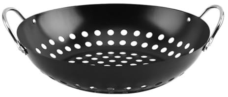 MAGICLULU Cestello per Grigliare Verdure Antiaderente in Metallo Resistente, Wok Grill Multifunzione Base Scolapiatti, Accessorio Barbecue per Uso Esterno e Grigliate in Giardino